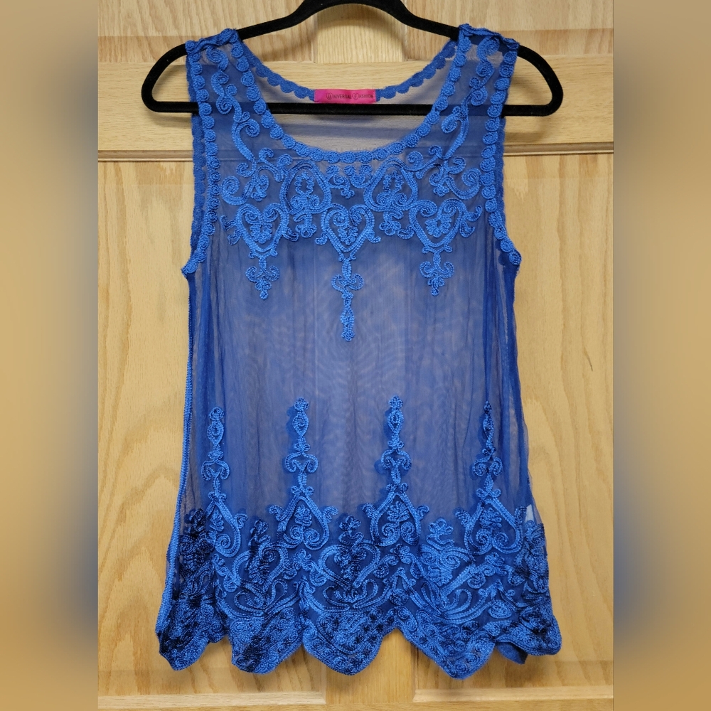 Sheer Lace Layering Tank Top Womens Small Whimsy Goth Witchy  Fairy Halloween